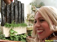 Sex-insane chick Barbara Costa plays with paying attention and gives outdoor blowjob