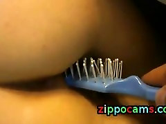 japnies sleeping mom sex fukc girl Masturbating with a Hairbrush