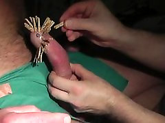 Mini cloth pins on my dick Mini cloth pins on my dick