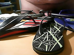 Cum and fuck all my flip flops collection