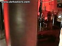 Dominatrix with beautiful body hits tied slave in his balls and pulls on his ballsack bdsm Dominatrix with beautiful body hits tied slave in his balls and pulls on his ballsack bdsm