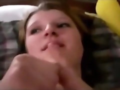 Ogre fucks and sucks chubby. chubby big boobed brunette usa girl pov missionary and a blowjob on the bed.