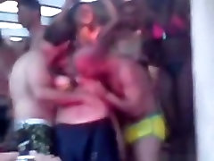 Partyslut goes coast to coast miami on stage and lets the guys grope her