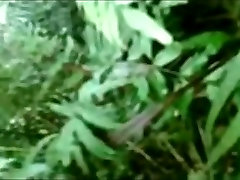 Asian public anwl couple has sex in the jungle