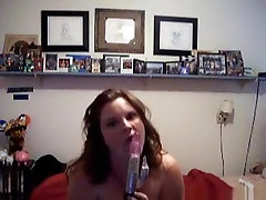 Chubby blaked row talking girl is being naughty for her bf and masturbates on the bed with a vibrator