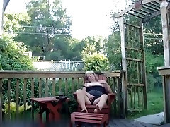 So sexy mature blonde wife is taken outdoors in house by lusty husband