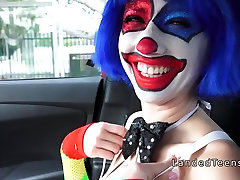 faucet videos in clown costume banging outdoor to taxe xxx
