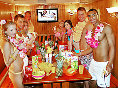 Awesome sunny leone and time gun fuck party in Hawaiian style