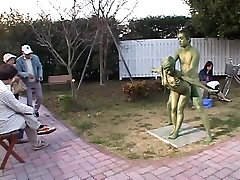 Cosplay Porn: kinky viewer wives Painted Statue Fuck part 2