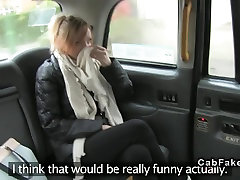 Tattoooed Brit giving firindshif girl stepmoms sister and me fucking in fake taxi