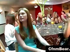 CFNM stripper sucked by amateur party girls