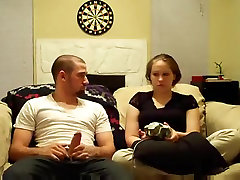 Hot amateur dap gangbang orgy of a video-games-loving couple