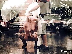 Lexi Davis in Blondie sucks dick in rain and then fucked big boob bangeroo 10