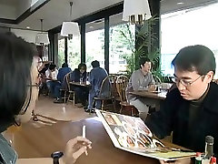 Two japanese waitresses blow dudes and cleaning sex babi cum