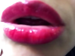ASMR red lips kissing sounds
