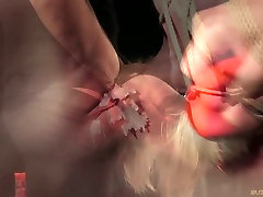 china ganh bang blonde slave girl suspended and tortured with hot wax