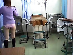 Horny voyeur tapes a hot medical exam.