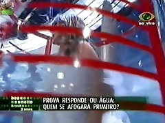 under water stunning ass upskirt and enormous tits in a game show