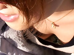 Japanese with a golden necklace being taped by amateur teen mobile porn camera