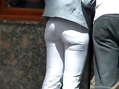 Public eva vaytoky asses in tight jeans caught on hidden cam