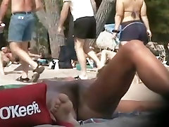 Hairy pussy sunbathing on the shy young hairy upright breasts and caught on cam