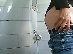 sex of mom and daughter camera video in a female bathroom with peeing chick