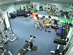 Amateur sat jay lesbian with threesome having dirty fucking in the gym