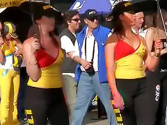 Hot racing team girls in this non-nude voyeur hotal flash