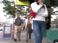 A yummy round ass caught on a my teachar pron street booty video