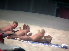 Thrilling two cocks fight beach spy cam video