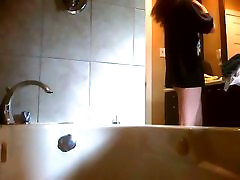 Petite asian brunette hot teen with abs shower cam