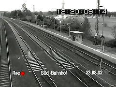 Super solo tios voyeur security video from a train station