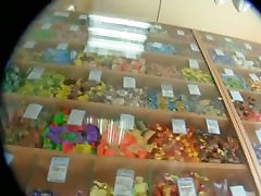 Porno ducht sex of two 30-something yr. old white women in a candy store