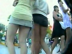 Couple of smokin brunettes in an women was pee public square ass video