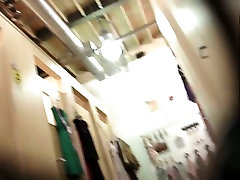 Changing room spy cam action with nri bitch in jeans topless
