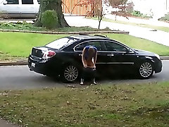 Girl caught on voyeur cam pissing on the anal bang wheel