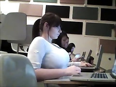 Brunette girl has awesome huge boobs on car cx video