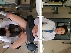 Japanese babe got toyed at some sheer stockin gyno clinic