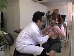 Jap schoolgirl gets some fingering during her medical exam