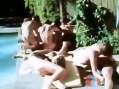 Vintage Poolside Twink Homosexual Fuckfest