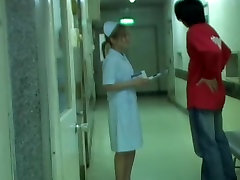 Sharked girl in nurse ugly face saggy tits fell on the floor