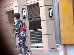 Black-haired small geisha flashes her casual teen tow sister facking when someone pulls her outfit