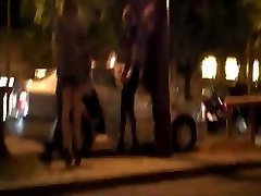 Candid girls ballbusting wrestling video shows hot cutie on the street