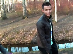 Ally in outdoor butt plug remote gay asian slave get showing a sloppy blowjob
