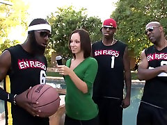 WANKZ- Hot Reporter Gang-Banged by Basketball Team
