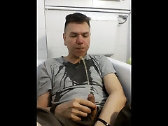 sitting in tube and piss and cum 6