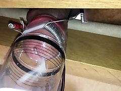 Cock milking by hard estim on guy self sucks on webcam head and cum collection Cock milking by hard estim on guy self sucks on webcam head and cum collection