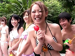 Crazy Japanese disi scool girl party with lots of naughty girls