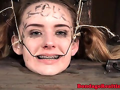 Submissive slut tormented in the barrel