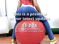 Amazing massage of boy for girl and Round Ass in Lycra Spandex Bodysuit